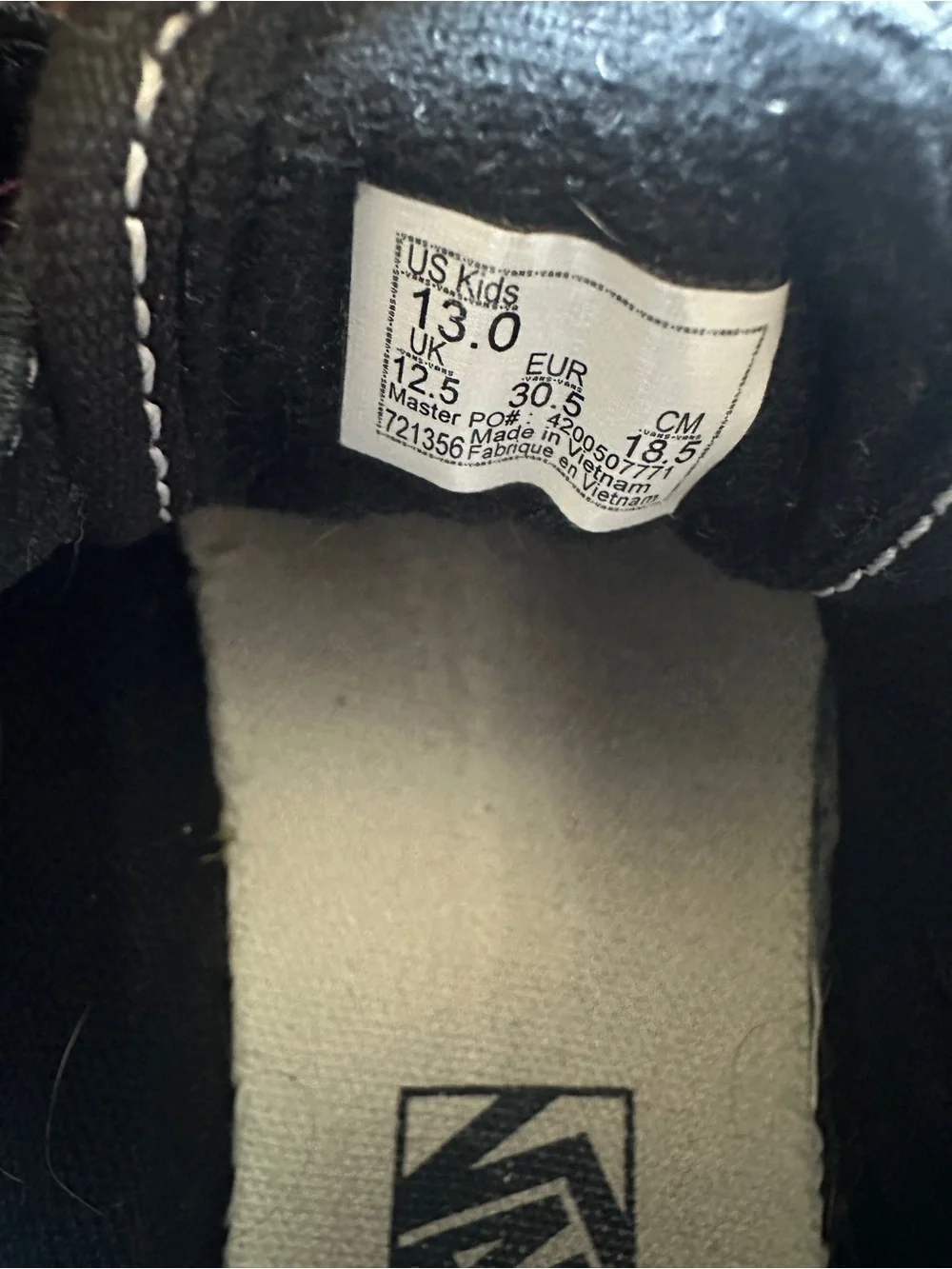 Vans Skater Shoes- size 13 kids